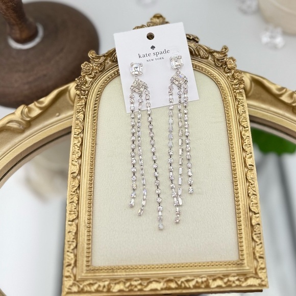 Kate Spade Silver-Tone Shimmy Fringe Earrings - Picture 7 of 11